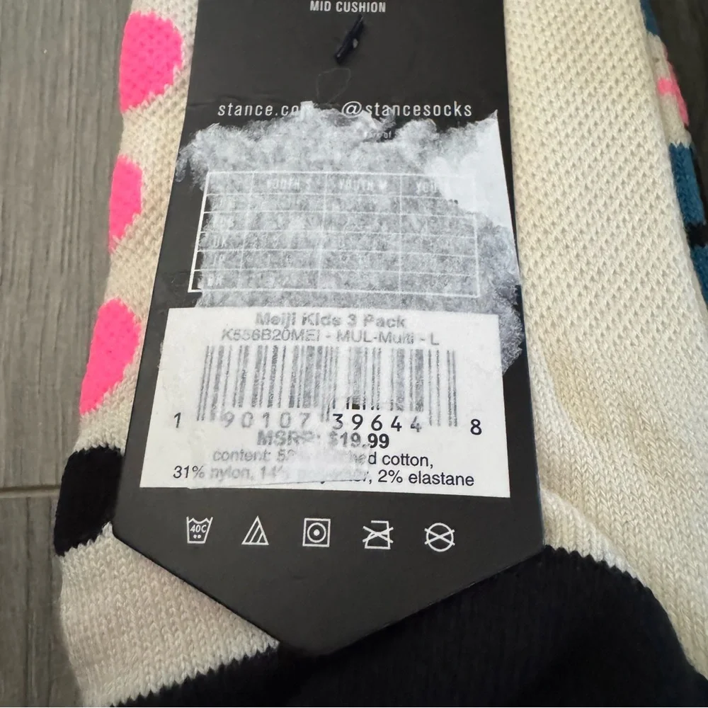 Stance Socks & Capelli Fleece Lined Tights 5 Item Bundle Black Pink Blue Floral